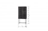 SEC GLASS DOOR BLACK METAL CABINET - CABINETS, SHELVES